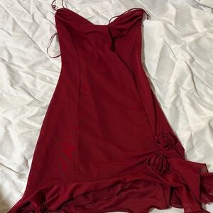 Garage Asymmetrical Burgundy Dress